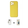 MARSİLYAN™- iPhone 12 Pro Kılıf Yadigar Klasik - Siyah 6D Mat Seramik Hayalet Nano Ekran Koruyucu + Shine Kamera Lens - GD