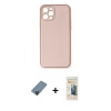 MARSİLYAN™- iPhone 12 Pro Kılıf Yadigar Klasik - Siyah 6D Mat Seramik Hayalet Nano Ekran Koruyucu + Mavi Metal Kamera Lens Koruma Cam