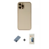 MARSİLYAN™- iPhone 12 Pro Kılıf Yadigar Klasik - Siyah 6D Mat Seramik Hayalet Nano Ekran Koruyucu + Mavi Metal Kamera Lens Koruma Cam
