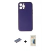 MARSİLYAN™- iPhone 12 Pro Kılıf Yadigar Klasik - Siyah 6D Mat Seramik Hayalet Nano Ekran Koruyucu + Renkli Kamera Lens Koruma Cam - MI