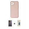 MARSİLYAN™- iPhone 12 Pro Kılıf Yadigar Klasik - Siyah 6D Mat Seramik Hayalet Nano Ekran Koruyucu + Neon Fosforlu Kamera Lens - SI