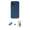 MARSİLYAN™- iPhone 12 Pro Kılıf Yadigar Klasik - Siyah 6D Mat Seramik Hayalet Nano Ekran Koruyucu + Siyah Shine Kamera Lens Koruma Cam