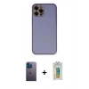 MARSİLYAN™- iPhone 12 Pro Kılıf Yadigar Klasik - Siyah Polymer Nano Ekran Koruyucu + Neon Fosforlu Kamera Lens - MI