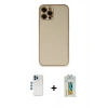 MARSİLYAN™- iPhone 12 Pro Kılıf Yadigar Klasik - Siyah Polymer Nano Ekran Koruyucu + Shine Kamera Lens - MI
