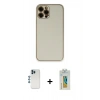 MARSİLYAN™- iPhone 12 Pro Kılıf Yadigar Klasik - Siyah Polymer Nano Ekran Koruyucu + Shine Kamera Lens - MI