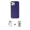 MARSİLYAN™- iPhone 12 Pro Kılıf Yadigar Klasik - Siyah Polymer Nano Ekran Koruyucu + Shine Kamera Lens - MI