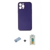 MARSİLYAN™- iPhone 12 Pro Kılıf Yadigar Klasik - Siyah Polymer Nano Ekran Koruyucu + Shine Kamera Lens Koruma Cam - MI