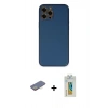 MARSİLYAN™- iPhone 12 Pro Kılıf Yadigar Klasik - Siyah Polymer Nano Ekran Koruyucu + Renkli Kamera Lens Koruma Cam - SI