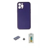 MARSİLYAN™- iPhone 12 Pro Kılıf Yadigar Klasik - Siyah Polymer Nano Ekran Koruyucu + Renkli Kamera Lens Koruma Cam - MI