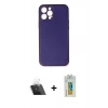 MARSİLYAN™- iPhone 12 Pro Kılıf Yadigar Klasik - Siyah Polymer Nano Ekran Koruyucu + Şeffaf Kamera Lens Koruma Cam