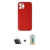 MARSİLYAN™- iPhone 12 Pro Kılıf Yadigar Klasik - Siyah Polymer Nano Ekran Koruyucu + Şeffaf Kamera Lens Koruma Cam