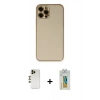 MARSİLYAN™- iPhone 12 Pro Kılıf Yadigar Klasik - Siyah Polymer Nano Ekran Koruyucu + Shine Kamera Lens - GD