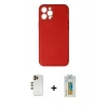 MARSİLYAN™- iPhone 12 Pro Kılıf Yadigar Klasik - Siyah Polymer Nano Ekran Koruyucu + Shine Kamera Lens - GD