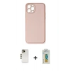 MARSİLYAN™- iPhone 12 Pro Kılıf Yadigar Klasik - Siyah Polymer Nano Ekran Koruyucu + Shine Kamera Lens - GD