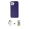 MARSİLYAN™- iPhone 12 Pro Kılıf Yadigar Klasik - Siyah Polymer Nano Ekran Koruyucu + Shine Kamera Lens - GD