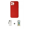 MARSİLYAN™- iPhone 12 Pro Kılıf Yadigar Klasik - Siyah Polymer Nano Ekran Koruyucu + Shine Kamera Lens - GS