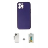 MARSİLYAN™- iPhone 12 Pro Kılıf Yadigar Klasik - Siyah Polymer Nano Ekran Koruyucu + Shine Kamera Lens - GS