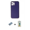 MARSİLYAN™- iPhone 12 Pro Kılıf Yadigar Klasik - Siyah Polymer Nano Ekran Koruyucu + Shine Kamera Lens Koruma Cam - GS