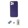 MARSİLYAN™- iPhone 12 Pro Kılıf Yadigar Klasik - Siyah Polymer Nano Ekran Koruyucu + Shine Kamera Lens Koruma Cam - SH