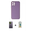 MARSİLYAN™- iPhone 12 Pro Kılıf Yadigar Klasik - Siyah Polymer Nano Ekran Koruyucu + Neon Fosforlu Kamera Lens - YL