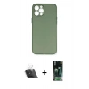 MARSİLYAN™- iPhone 12 Pro Kılıf Yadigar Yansıma Serisi - Şeffaf 360 Full Body Arka Koruyucu + Kamera Lens Koruma Cam - SF