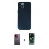 MARSİLYAN™- iPhone 12 Pro Kılıf Yadigar Yansıma Serisi - Şeffaf 360 Full Body Arka Koruyucu + Neon Fosforlu Kamera Lens - TU