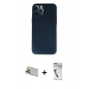 MARSİLYAN™- iPhone 12 Pro Kılıf Yadigar Yansıma Serisi - Şeffaf Uv Polymer Nano Ekran Koruyucu + Gold Rainbow Kamera Lens Koruma Cam