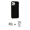 MARSİLYAN™- iPhone 12 Pro Kılıf Yadigar Yansıma Serisi - Şeffaf Uv Polymer Nano Ekran Koruyucu + Gold Rainbow Kamera Lens Koruma Cam