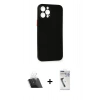 MARSİLYAN™- iPhone 12 Pro Kılıf Yadigar Yansıma Serisi - Şeffaf Uv Polymer Nano Ekran Koruyucu + Kamera Lens Koruma Cam - SF