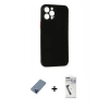 MARSİLYAN™- iPhone 12 Pro Kılıf Yadigar Yansıma Serisi - Şeffaf Uv Polymer Nano Ekran Koruyucu + Metal Kamera Lens Koruma Cam - MI