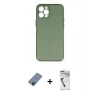 MARSİLYAN™- iPhone 12 Pro Kılıf Yadigar Yansıma Serisi - Şeffaf Uv Polymer Nano Ekran Koruyucu + Metal Kamera Lens Koruma Cam - MI