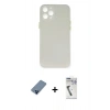 MARSİLYAN™- iPhone 12 Pro Kılıf Yadigar Yansıma Serisi - Şeffaf Uv Polymer Nano Ekran Koruyucu + Metal Kamera Lens Koruma Cam - MI