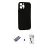 MARSİLYAN™- iPhone 12 Pro Kılıf Yadigar Yansıma Serisi - Şeffaf Uv Polymer Nano Ekran Koruyucu + Metal Kamera Lens Koruma Cam - GD