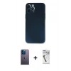 MARSİLYAN™- iPhone 12 Pro Kılıf Yadigar Yansıma Serisi - Şeffaf Uv Polymer Nano Ekran Koruyucu + Neon Fosforlu Kamera Lens - MI