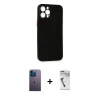 MARSİLYAN™- iPhone 12 Pro Kılıf Yadigar Yansıma Serisi - Şeffaf Uv Polymer Nano Ekran Koruyucu + Neon Fosforlu Kamera Lens - MI
