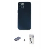 MARSİLYAN™- iPhone 12 Pro Kılıf Yadigar Yansıma Serisi - Şeffaf Uv Polymer Nano Ekran Koruyucu + Renkli Kamera Lens Koruma Cam - PE