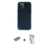 MARSİLYAN™- iPhone 12 Pro Kılıf Yadigar Yansıma Serisi - Şeffaf Uv Polymer Nano Ekran Koruyucu + Renkli Kamera Lens Koruma Cam - SI