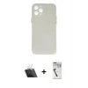 MARSİLYAN™- iPhone 12 Pro Kılıf Yadigar Yansıma Serisi - Şeffaf Uv Polymer Nano Ekran Koruyucu + Kamera Lens Koruma Cam - SF