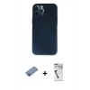 MARSİLYAN™- iPhone 12 Pro Kılıf Yadigar Yansıma Serisi - Şeffaf Uv Polymer Nano Ekran Koruyucu + Shine Kamera Lens Koruma Cam - PE