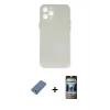 MARSİLYAN™- iPhone 12 Pro Kılıf Yadigar Yansıma Serisi - Siyah 34D Hayalet Izgaralı Cam + Metal Kamera Lens Koruma Cam - AKYL