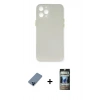 MARSİLYAN™- iPhone 12 Pro Kılıf Yadigar Yansıma Serisi - Siyah 34D Hayalet Izgaralı Cam + Metal Kamera Lens Koruma Cam - MI