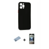 MARSİLYAN™- iPhone 12 Pro Kılıf Yadigar Yansıma Serisi - Siyah 34D Hayalet Izgaralı Cam + Shine Kamera Lens Koruma Cam - MI