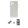 MARSİLYAN™- iPhone 12 Pro Kılıf Yadigar Yansıma Serisi - Siyah 34D Hayalet Izgaralı Cam + Metal Kamera Lens Koruma Cam - KI