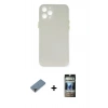 MARSİLYAN™- iPhone 12 Pro Kılıf Yadigar Yansıma Serisi - Siyah 34D Hayalet Izgaralı Cam + Metal Kamera Lens Koruma Cam - MR