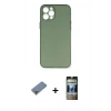 MARSİLYAN™- iPhone 12 Pro Kılıf Yadigar Yansıma Serisi - Siyah 34D Hayalet Izgaralı Cam + Metal Kamera Lens Koruma Cam - MR
