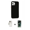 MARSİLYAN™- iPhone 12 Pro Kılıf Yadigar Yansıma Serisi - Siyah 360 Mat Full Body Arka Koruyucu + Shine Kamera Lens - GD