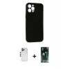 MARSİLYAN™- iPhone 12 Pro Kılıf Yadigar Yansıma Serisi - Siyah 360 Mat Full Body Arka Koruyucu + Shine Kamera Lens - GS