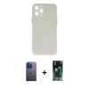 MARSİLYAN™- iPhone 12 Pro Kılıf Yadigar Yansıma Serisi - Siyah 360 Mat Full Body Arka Koruyucu + Neon Fosforlu Kamera Lens - MI