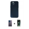 MARSİLYAN™- iPhone 12 Pro Kılıf Yadigar Yansıma Serisi - Siyah 360 Mat Full Body Arka Koruyucu + Neon Fosforlu Kamera Lens - MI