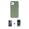 MARSİLYAN™- iPhone 12 Pro Kılıf Yadigar Yansıma Serisi - Siyah 360 Mat Full Body Arka Koruyucu + Neon Fosforlu Kamera Lens - MI